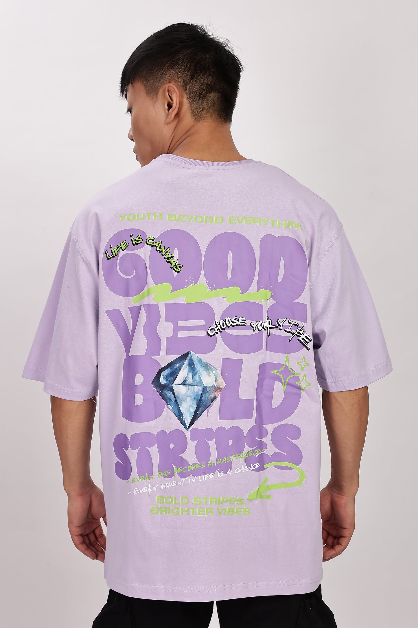 Good Vibes Oversized T-Shirt (Lavender)