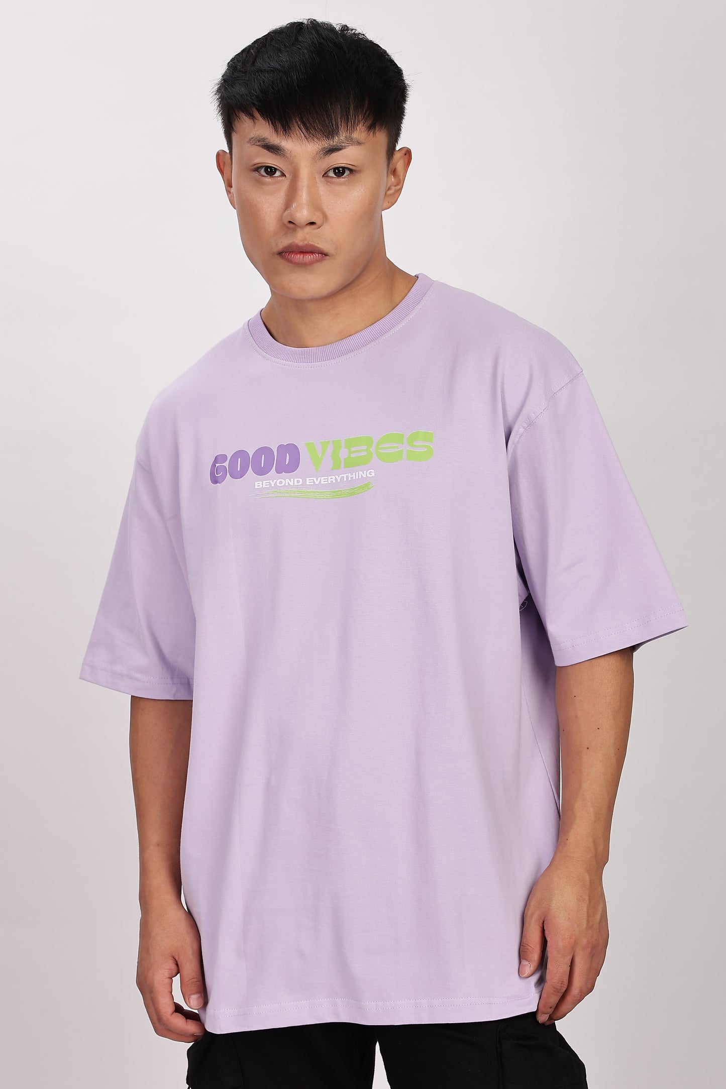 Good Vibes Oversized T-Shirt (Lavender)