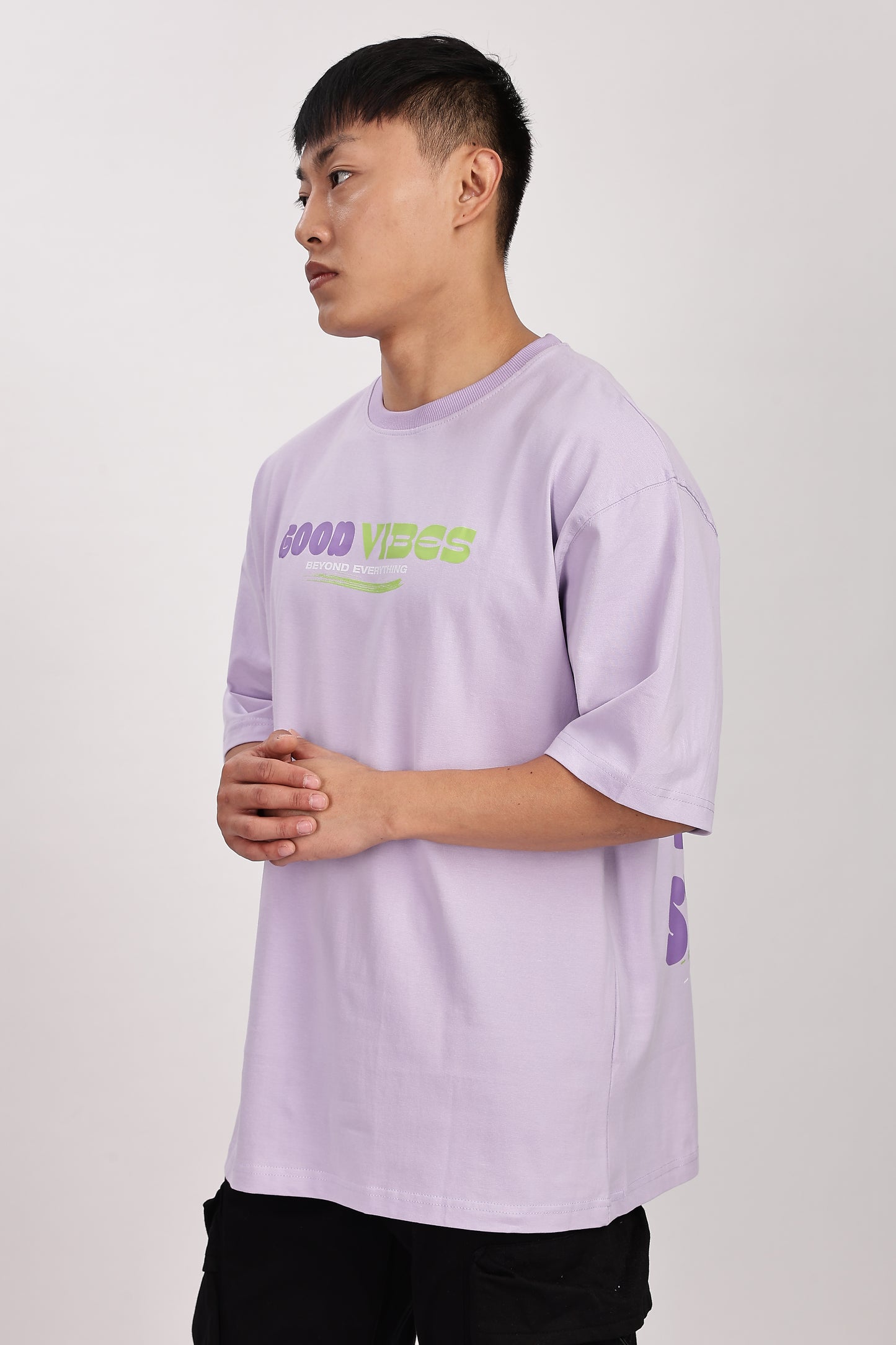 Good Vibes Oversized T-Shirt (Lavender)