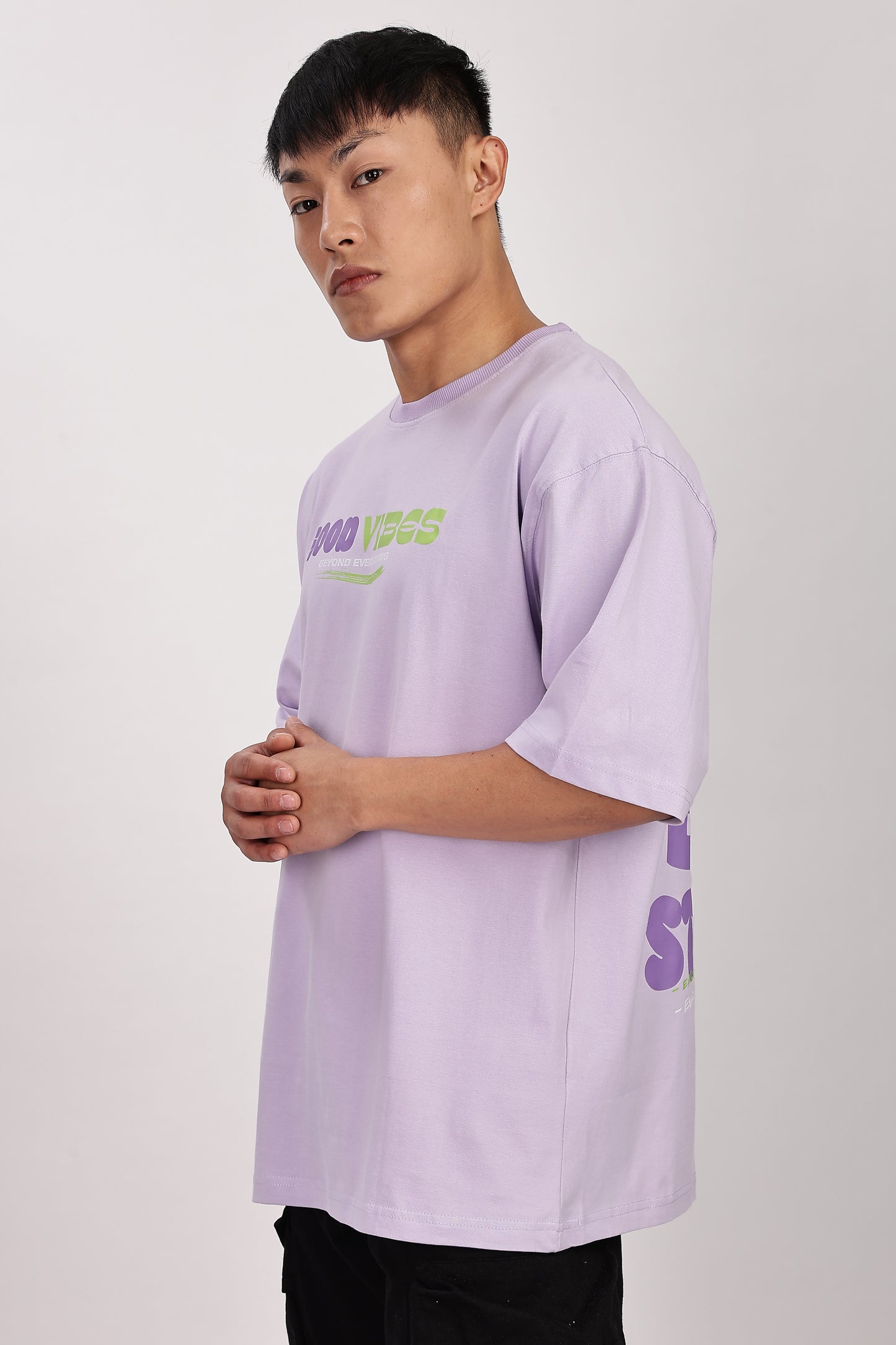 Good Vibes Oversized T-Shirt (Lavender)
