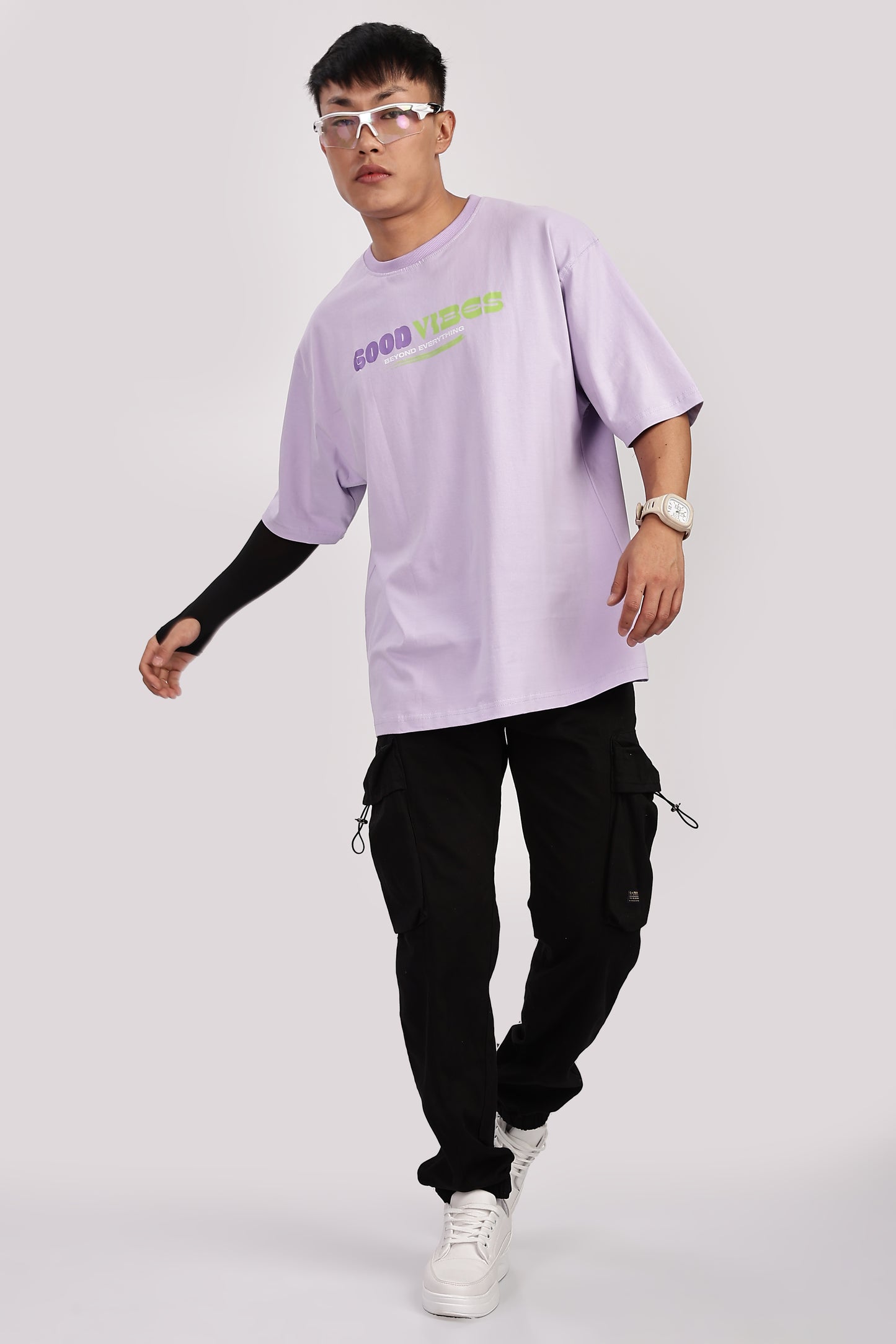 Good Vibes Oversized T-Shirt (Lavender)