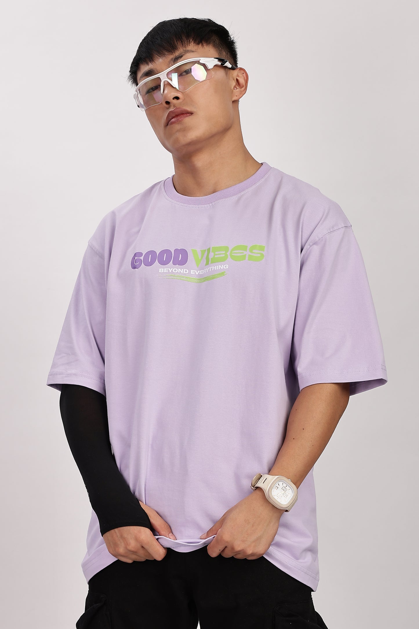 Good Vibes Oversized T-Shirt (Lavender)