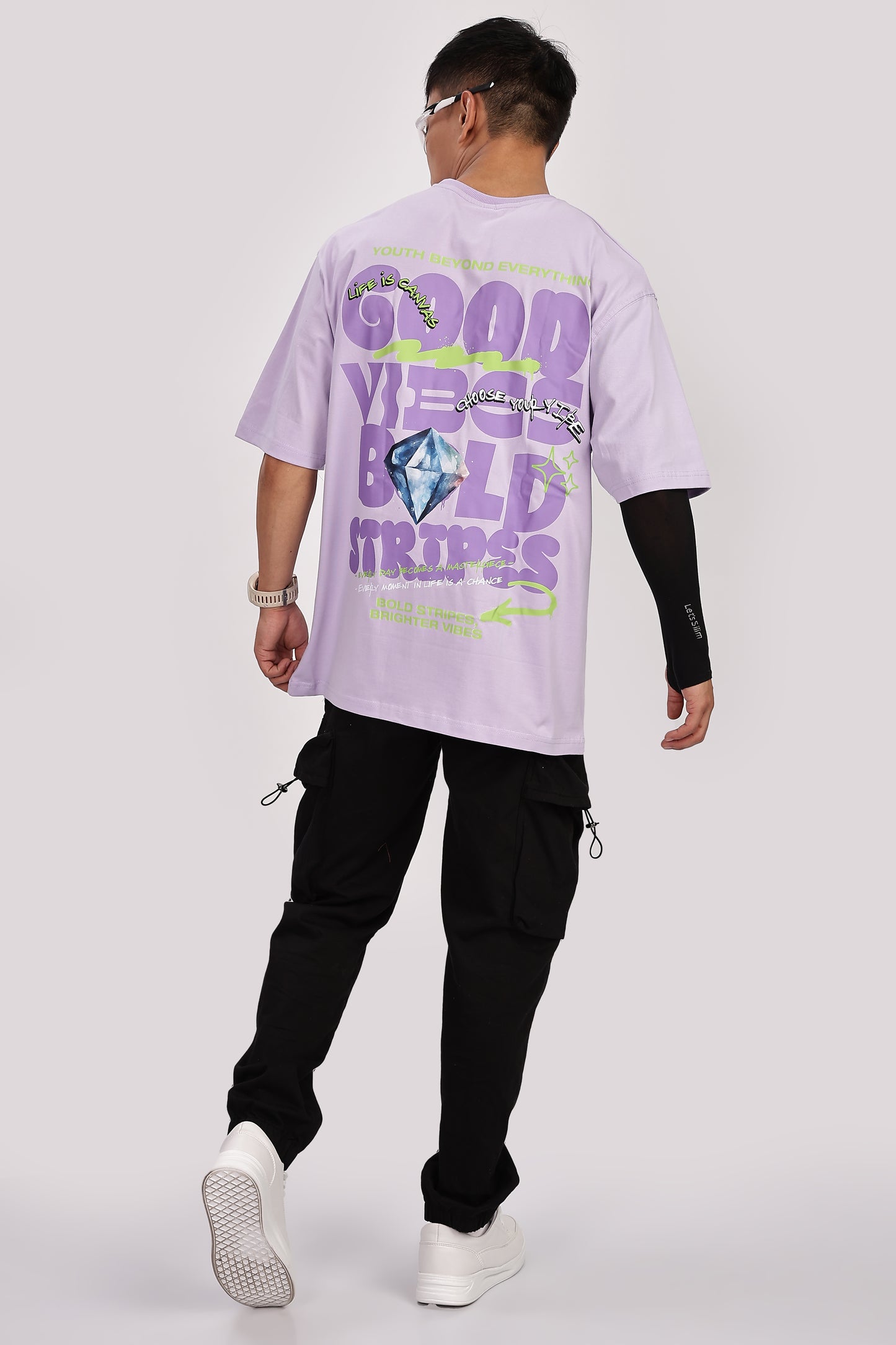 Good Vibes Oversized T-Shirt (Lavender)