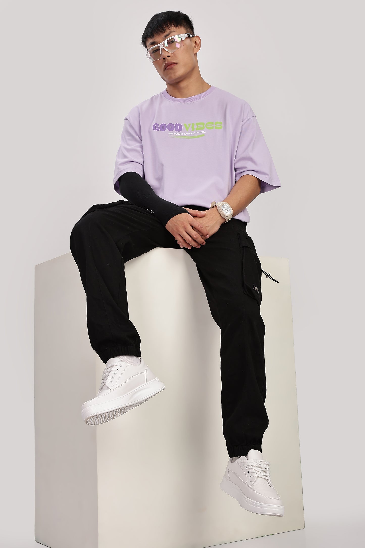 Good Vibes Oversized T-Shirt (Lavender)