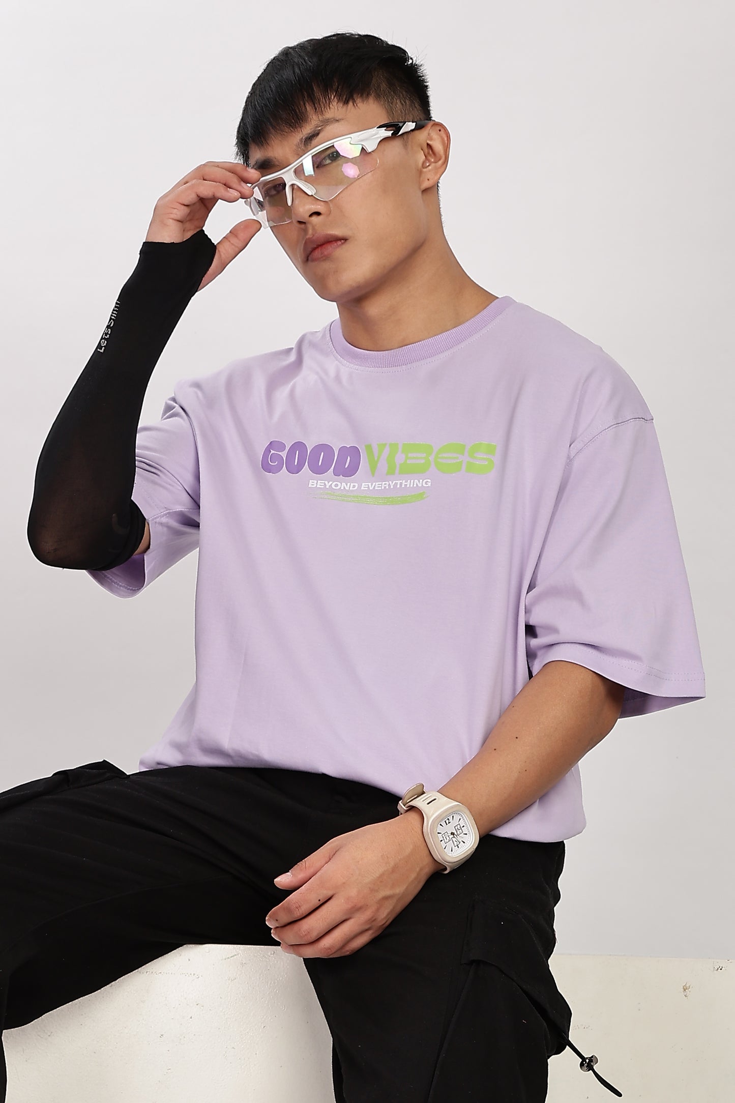 Good Vibes Oversized T-Shirt (Lavender)