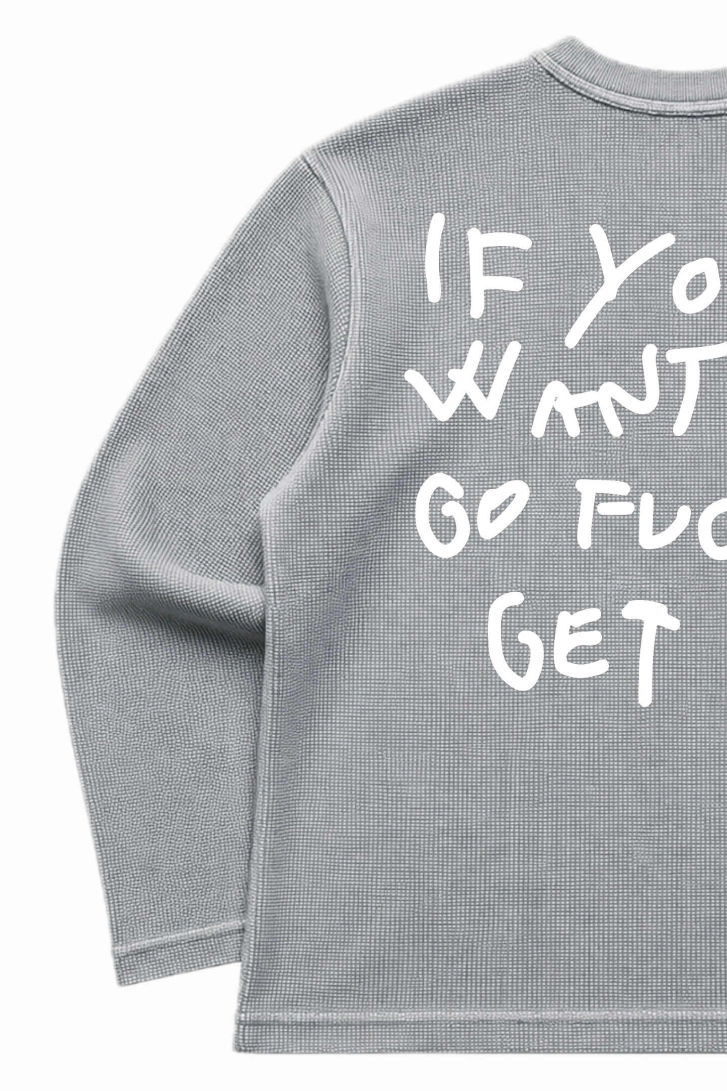 FCKING GET IT WAFFLE BOXY FIT/CROPPED OVERSIZED T-SHIRT (UNISEX)