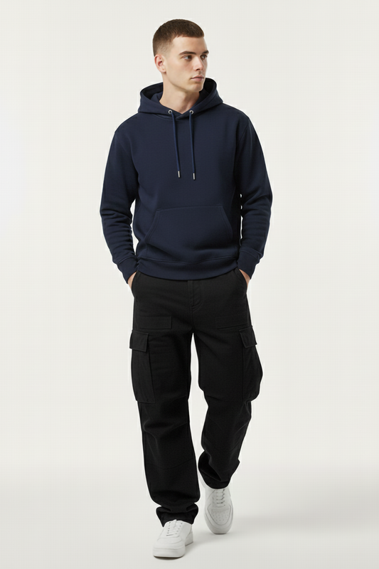 NAVY BLUE OVERSIZED HOODIE