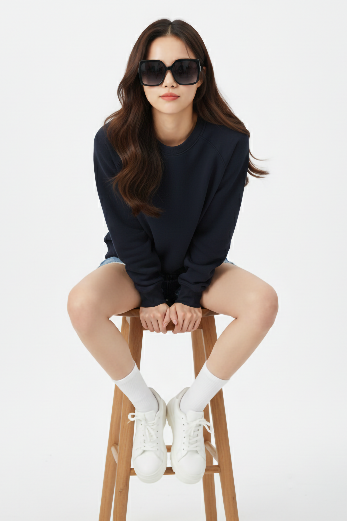 NAVY BLUE OVERSIZED SWEATSHIRT