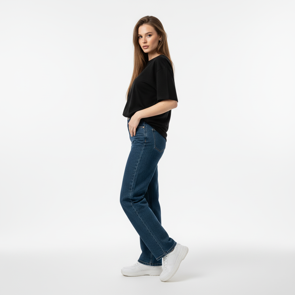 SOLID BLACK OVERSIZED T-SHIRT