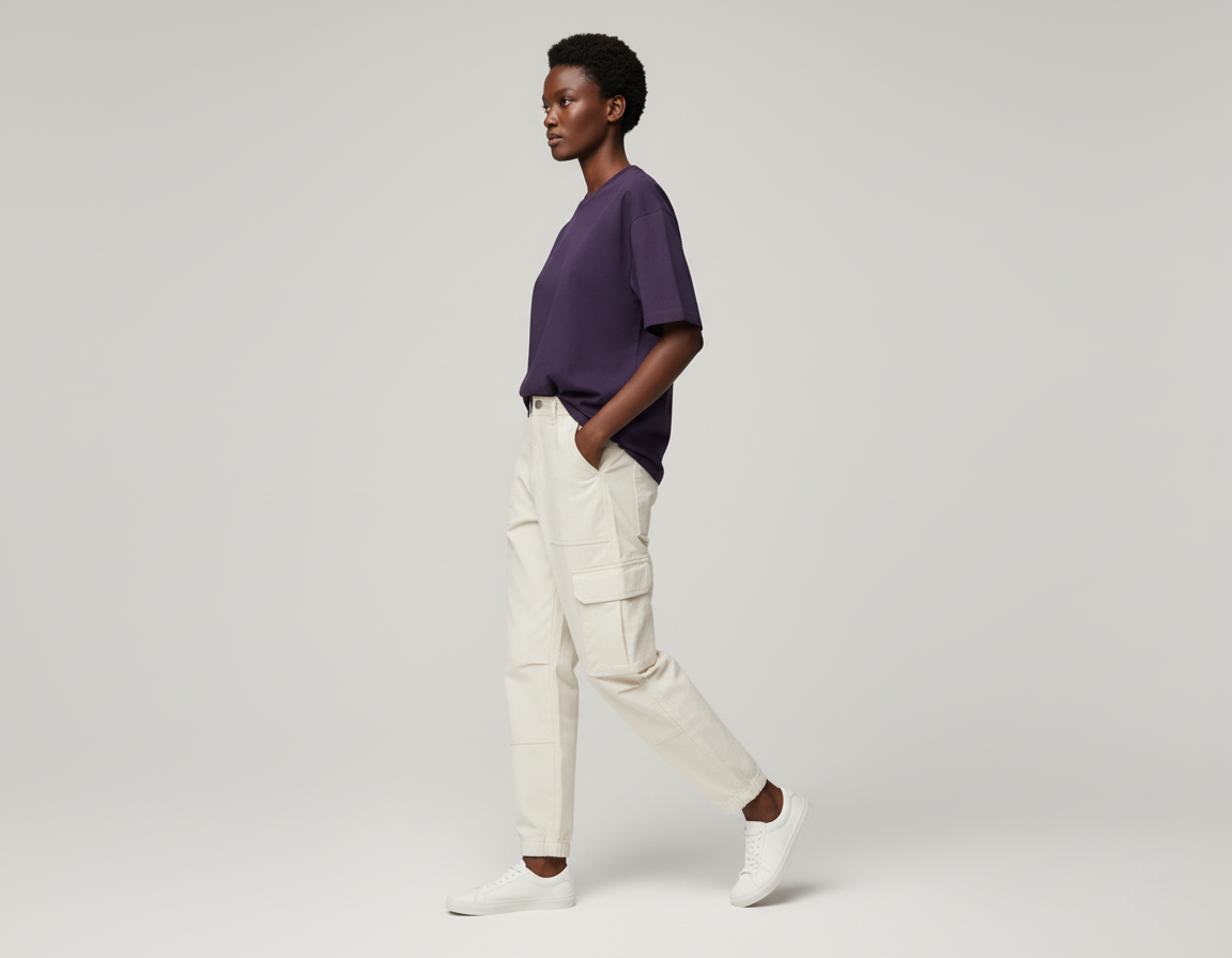 SOLID PURPLE OVERSIZED T-SHIRT