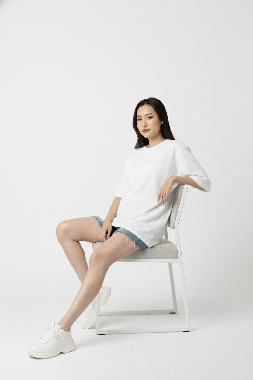 SOLID WHITE OVERSIZED T-SHIRT