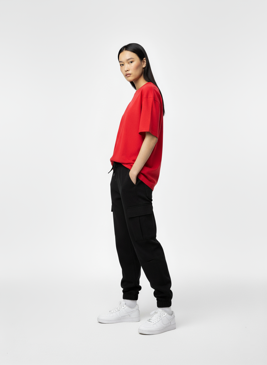 SOLID RED OVERSIZED T-SHIRT