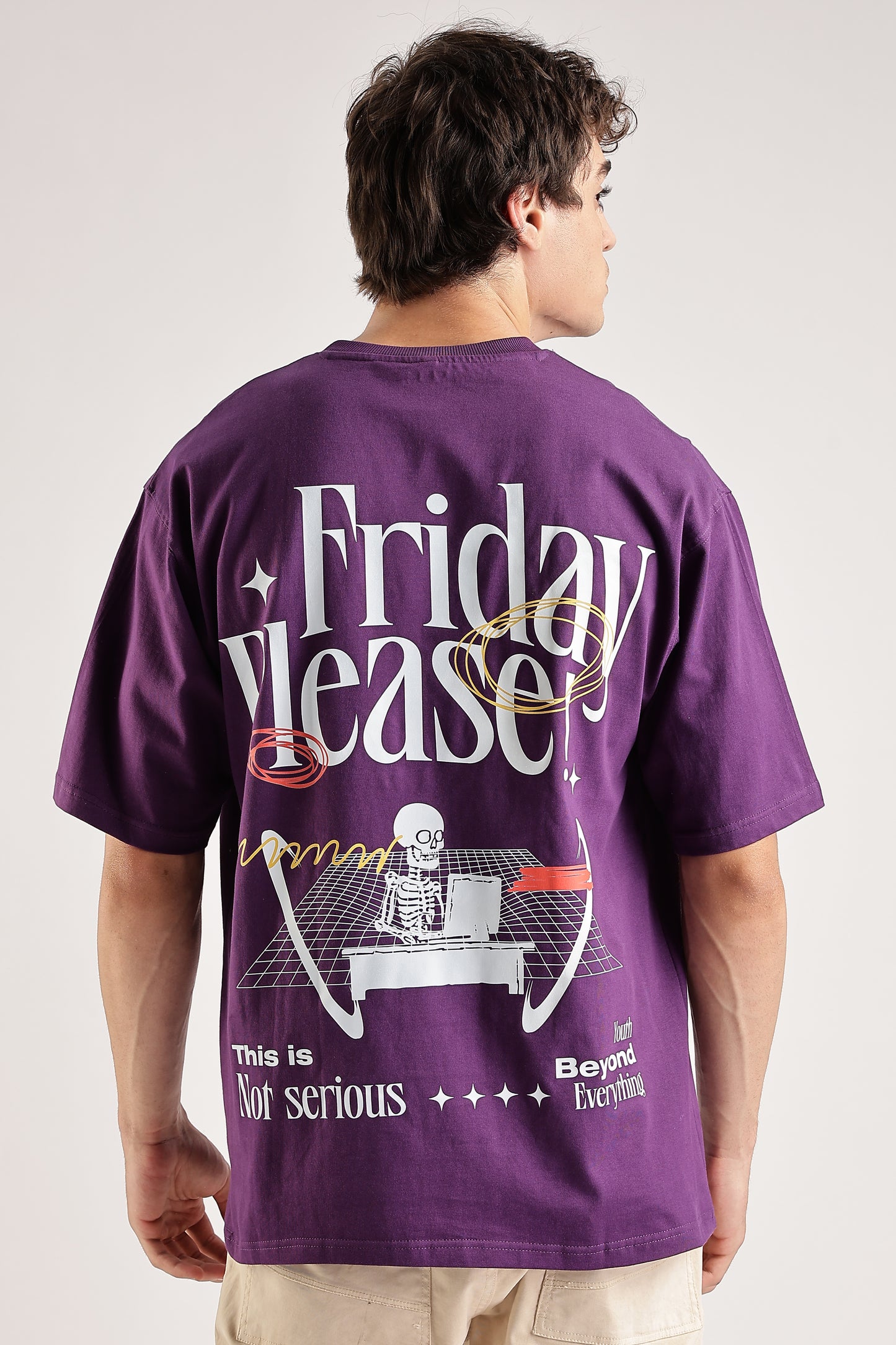 Friday Please Oversized T-Shirt (Purple)
