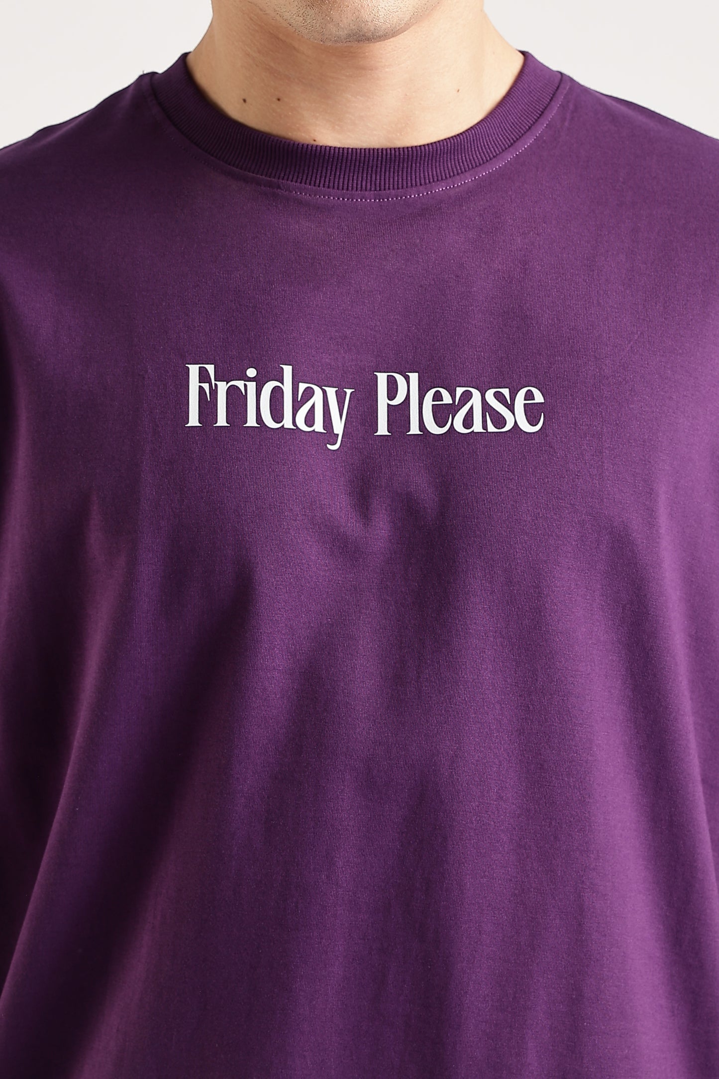 Friday Please Oversized T-Shirt (Purple)