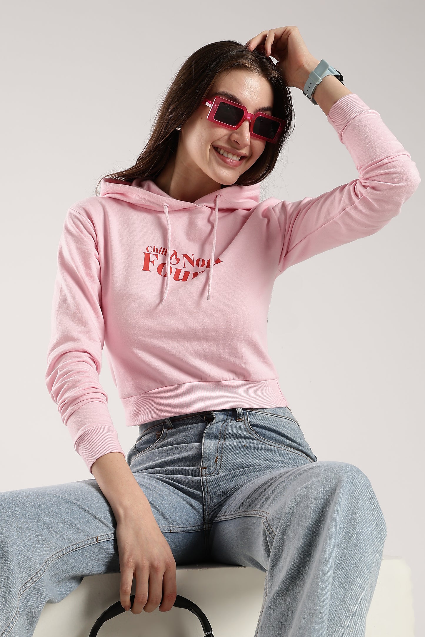CHILL NOT FOUND CROPPED HOODIE