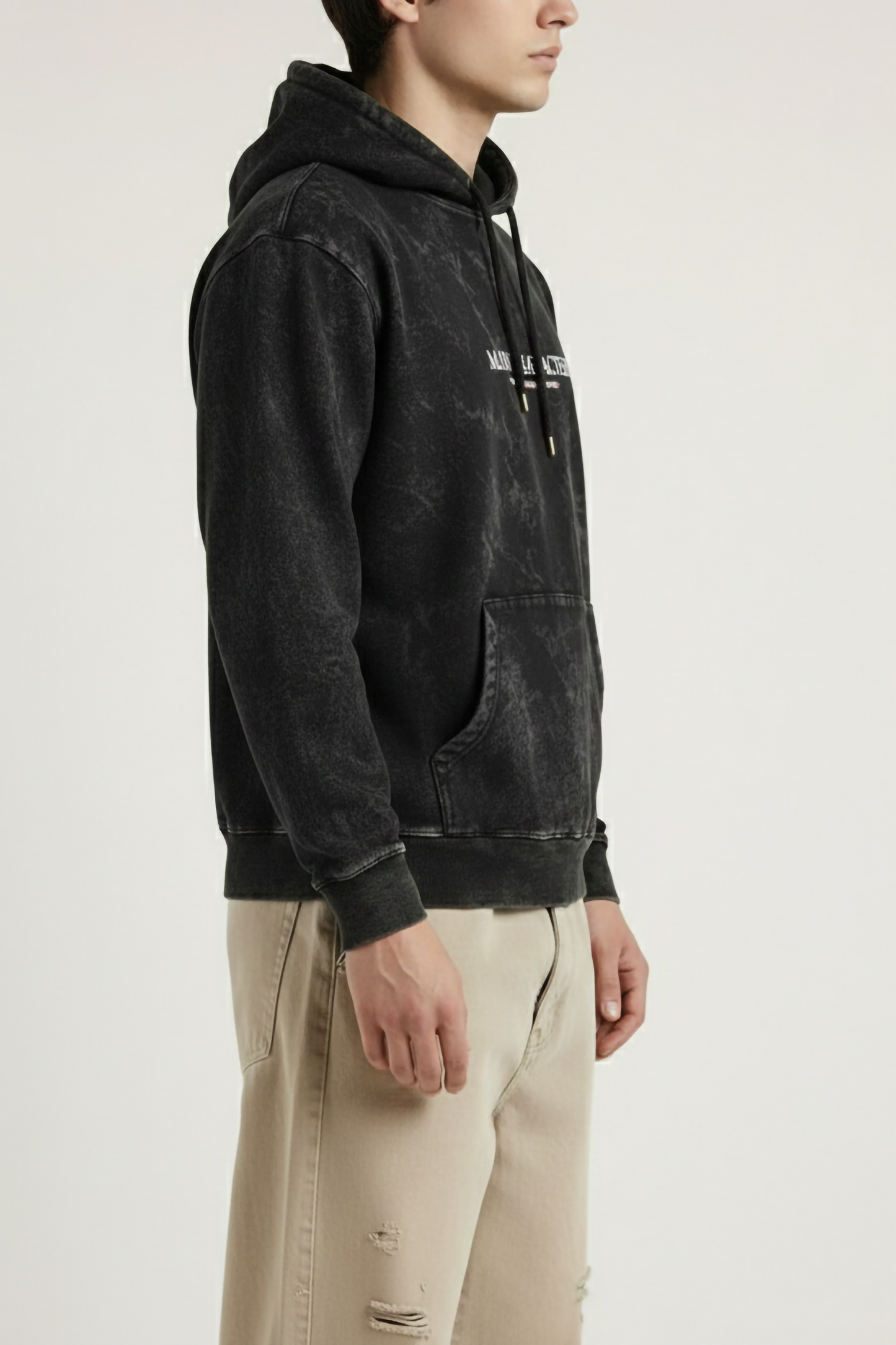 MAIN CHARACTER ACID WASHED HOODIE BLACK