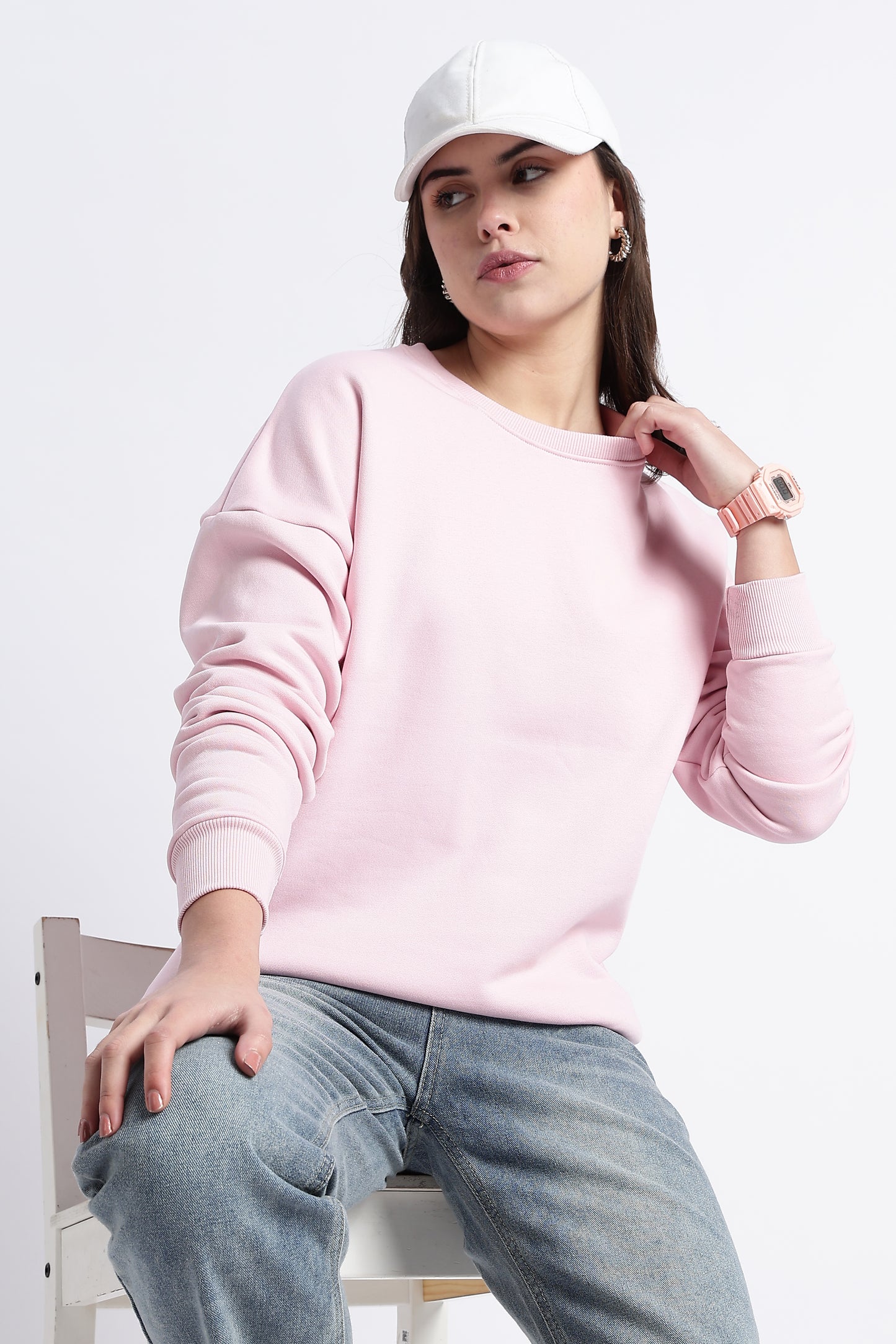 LIGHT BABY PINK OVERSIZED SWEATSHIRT