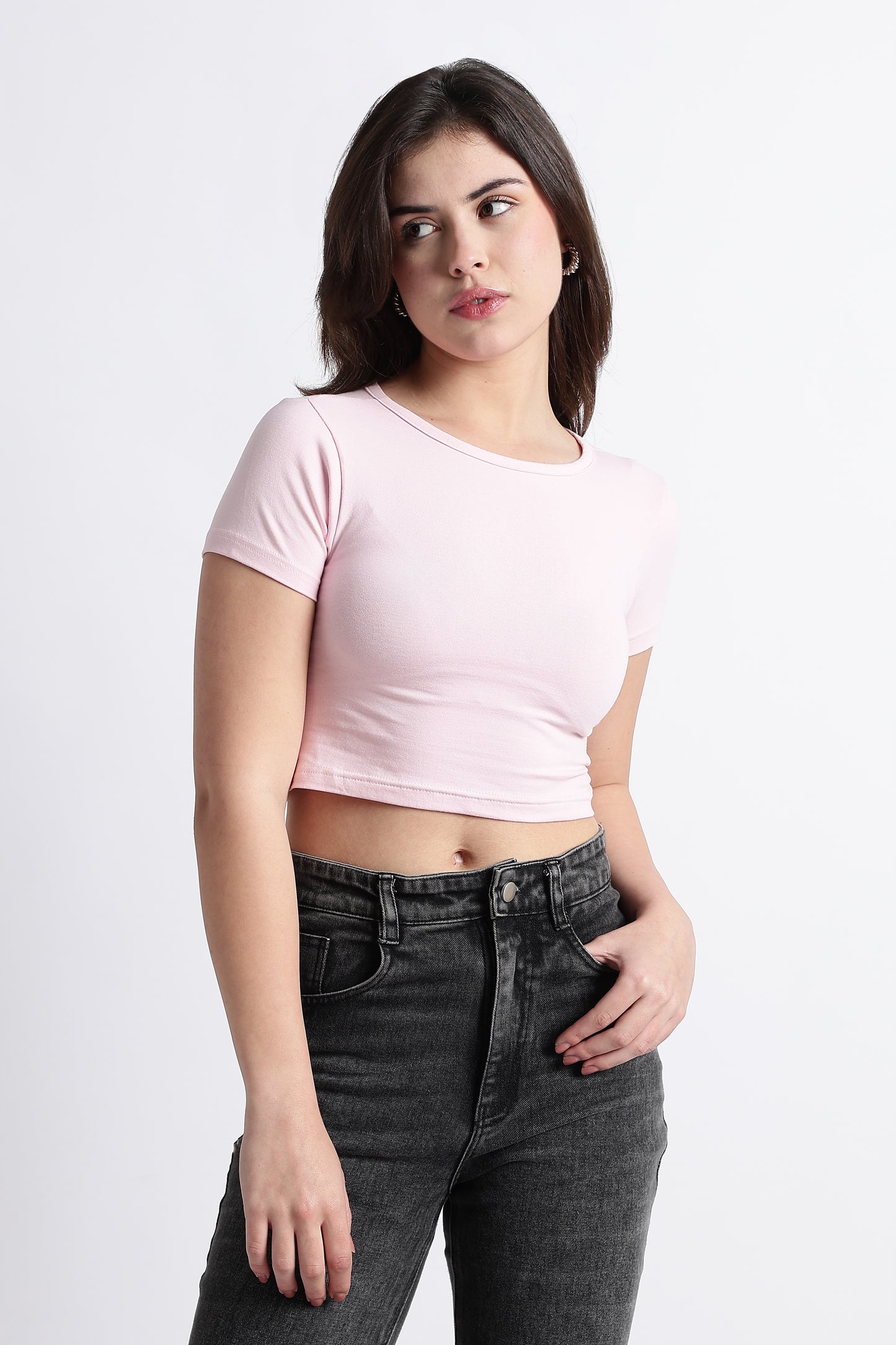 SOLID LIGHT BABY PINK BABY TEE