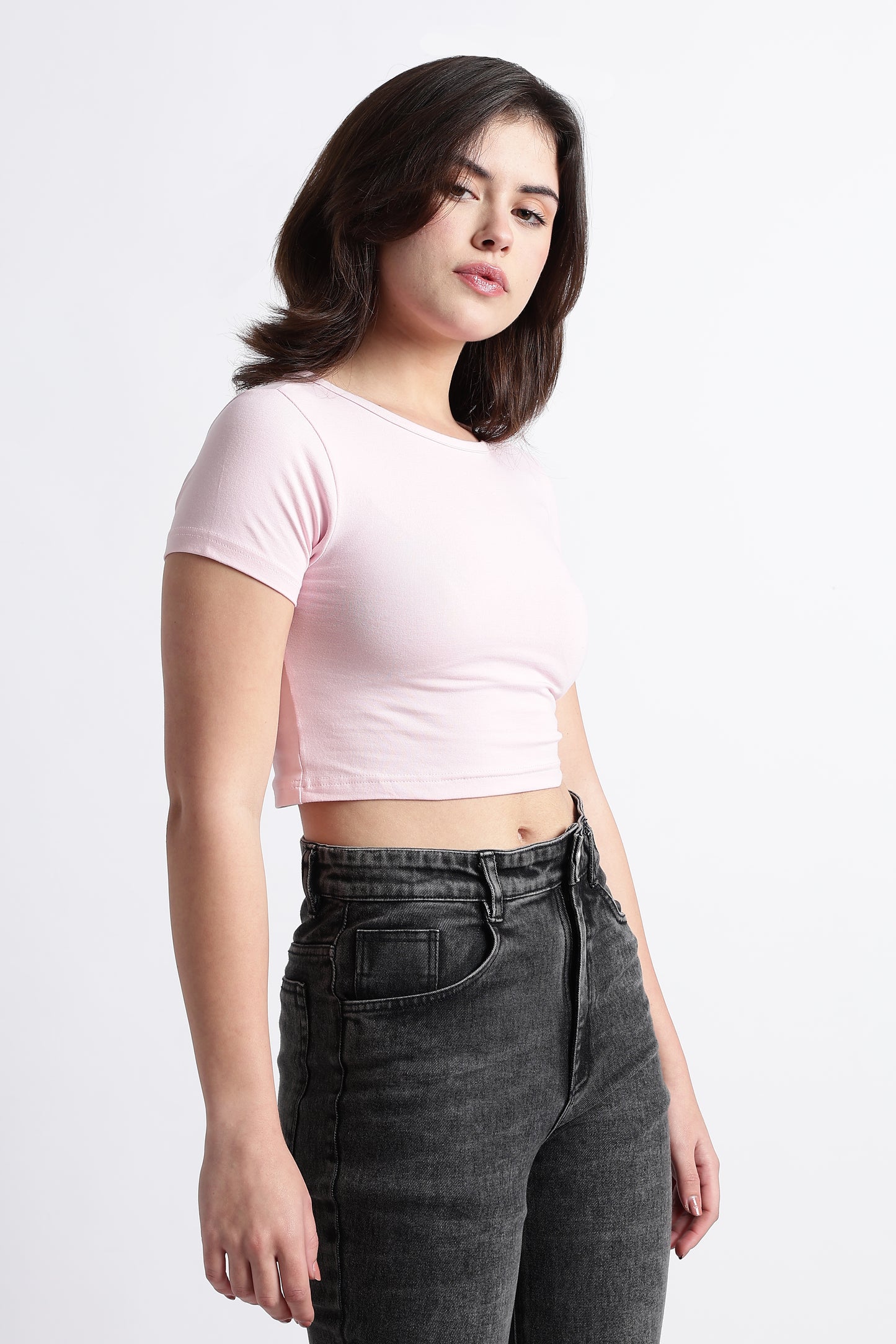 SOLID LIGHT BABY PINK BABY TEE