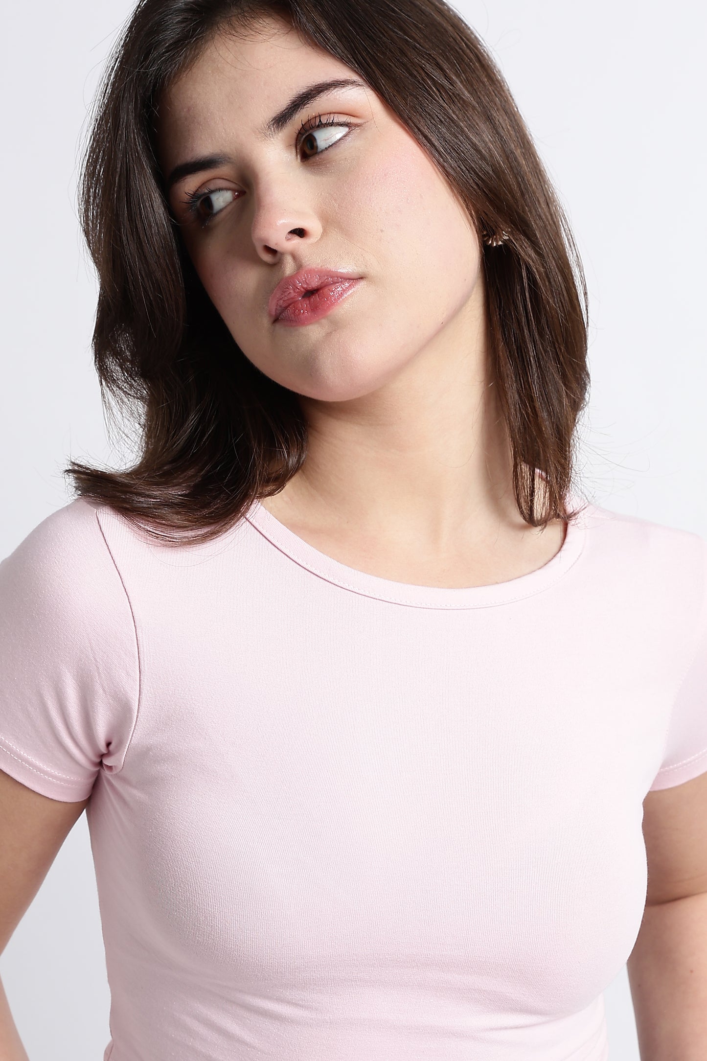 SOLID LIGHT BABY PINK BABY TEE