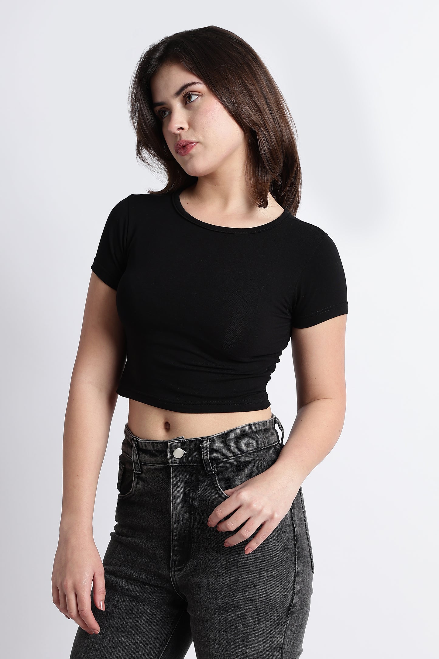 SOLID BLACK BABY TEE