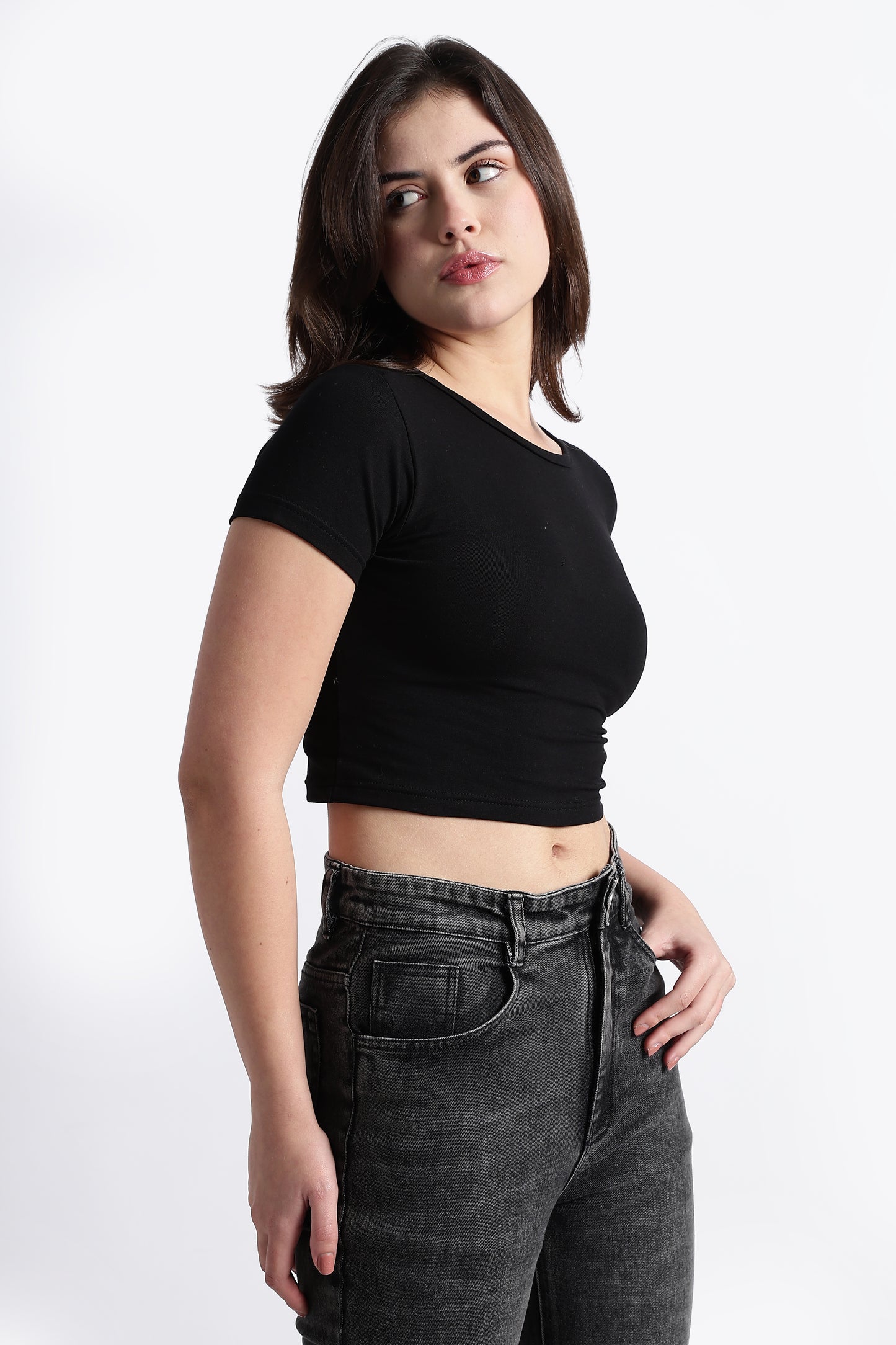 SOLID BLACK BABY TEE