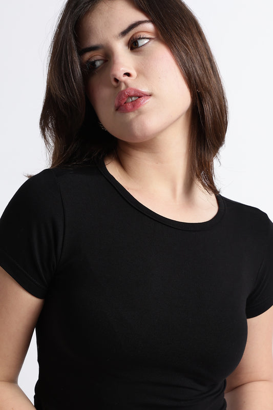 SOLID BLACK BABY TEE