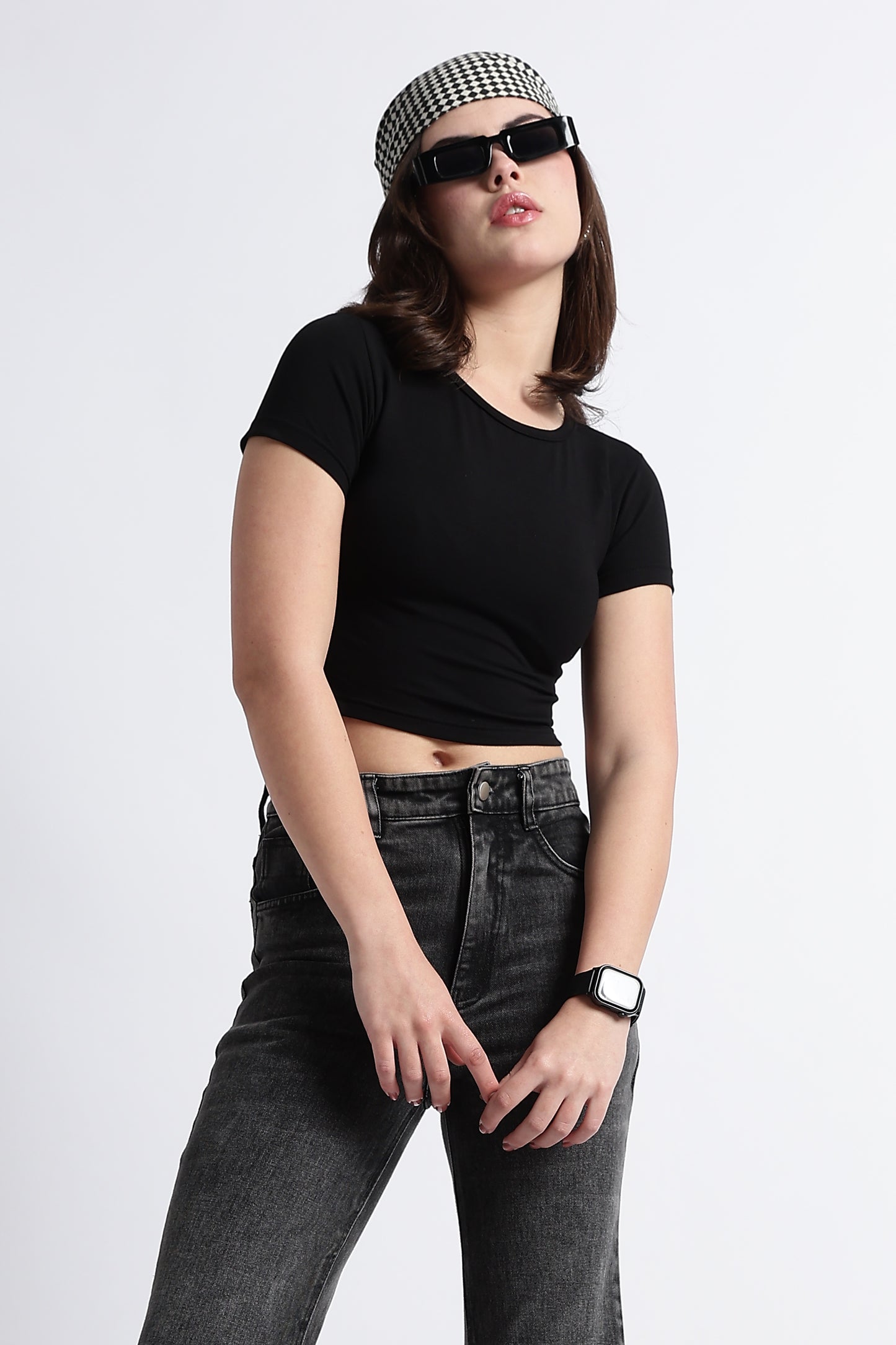 SOLID BLACK BABY TEE