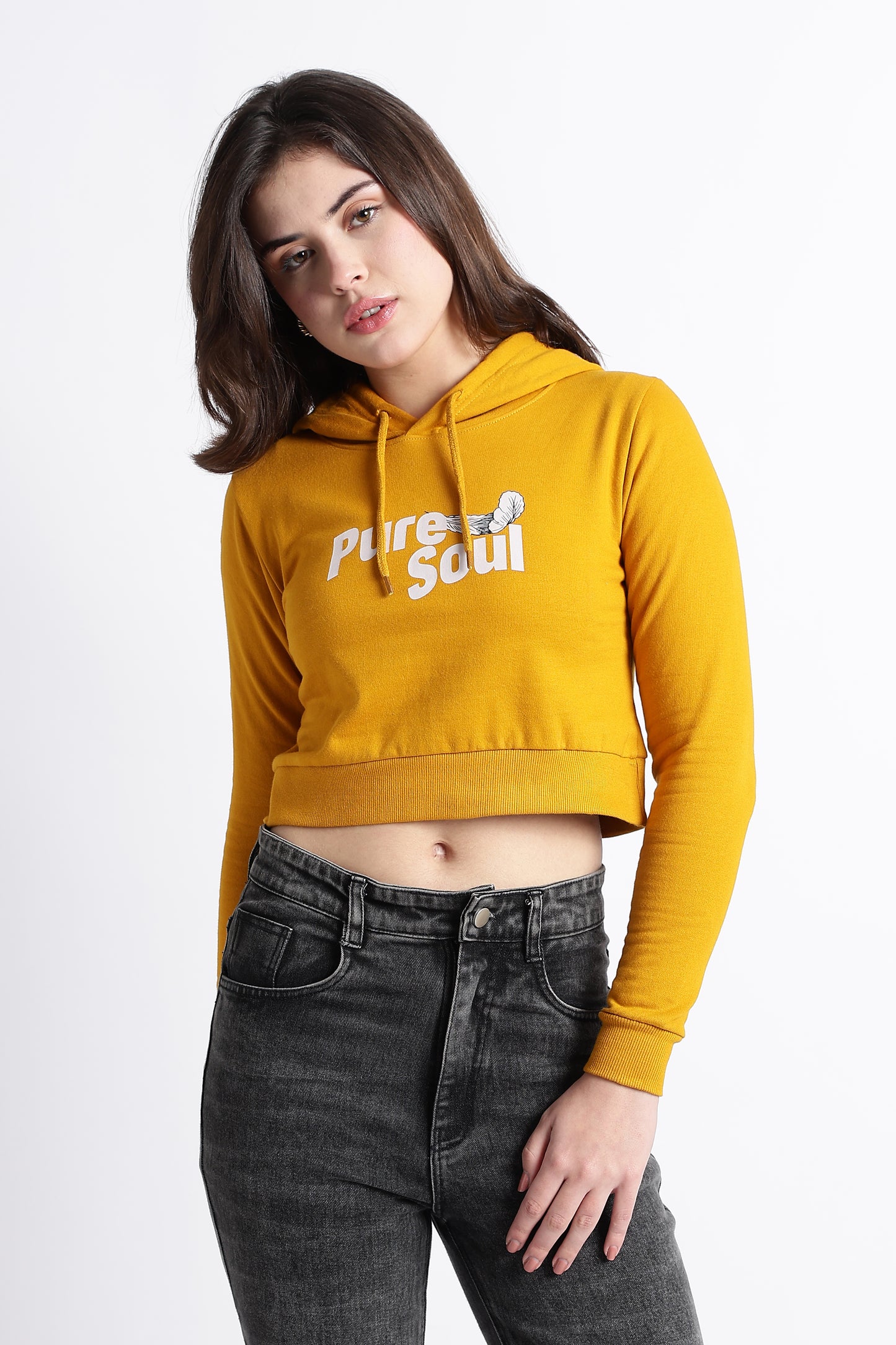 PURE SOUL CROPPED HOODIE
