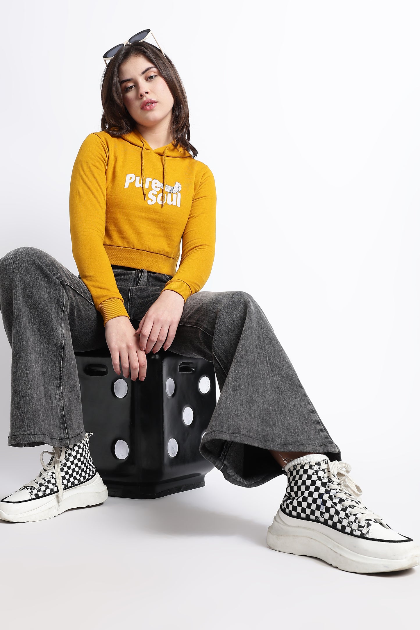 PURE SOUL CROPPED HOODIE