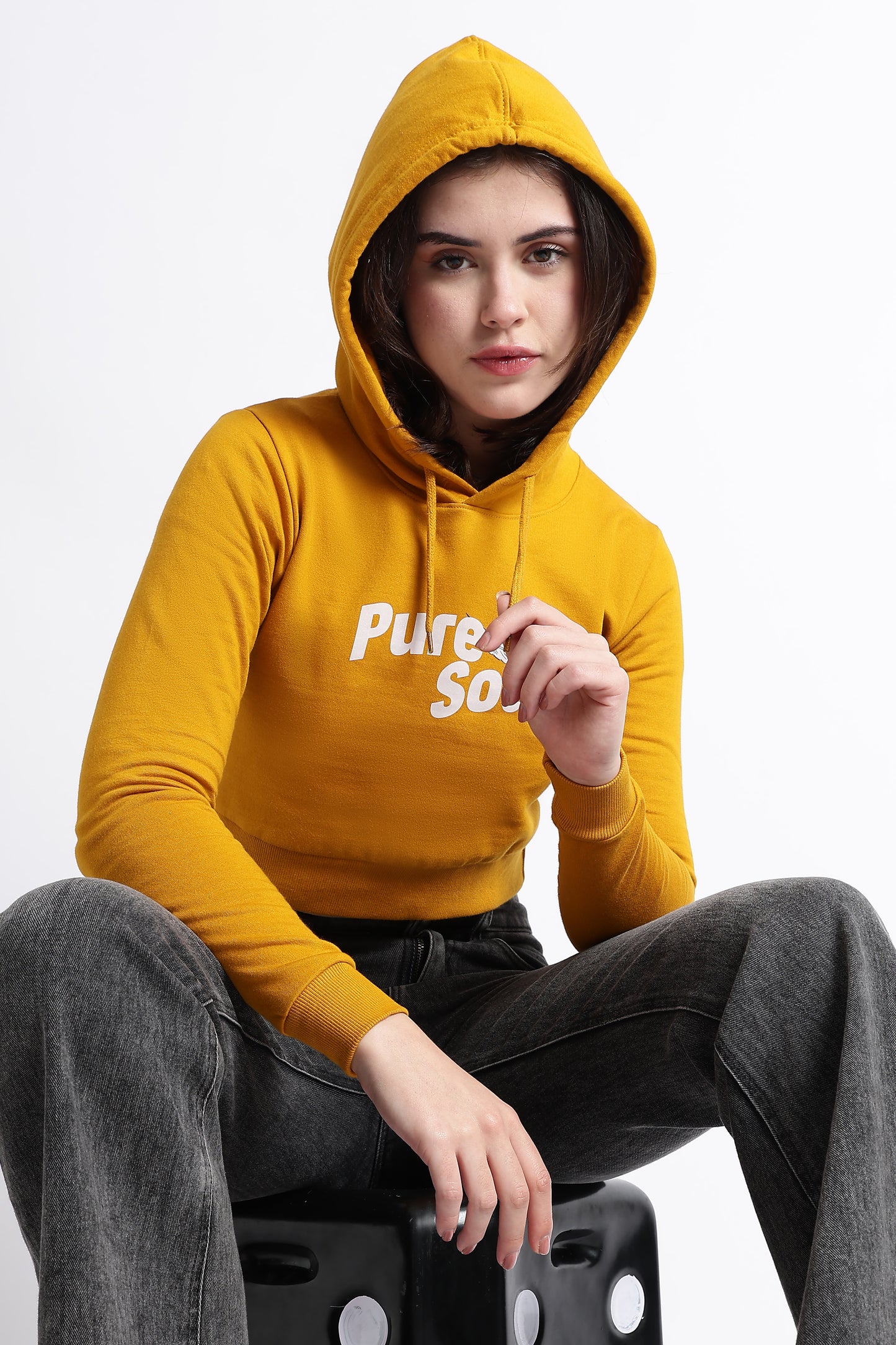PURE SOUL CROPPED HOODIE