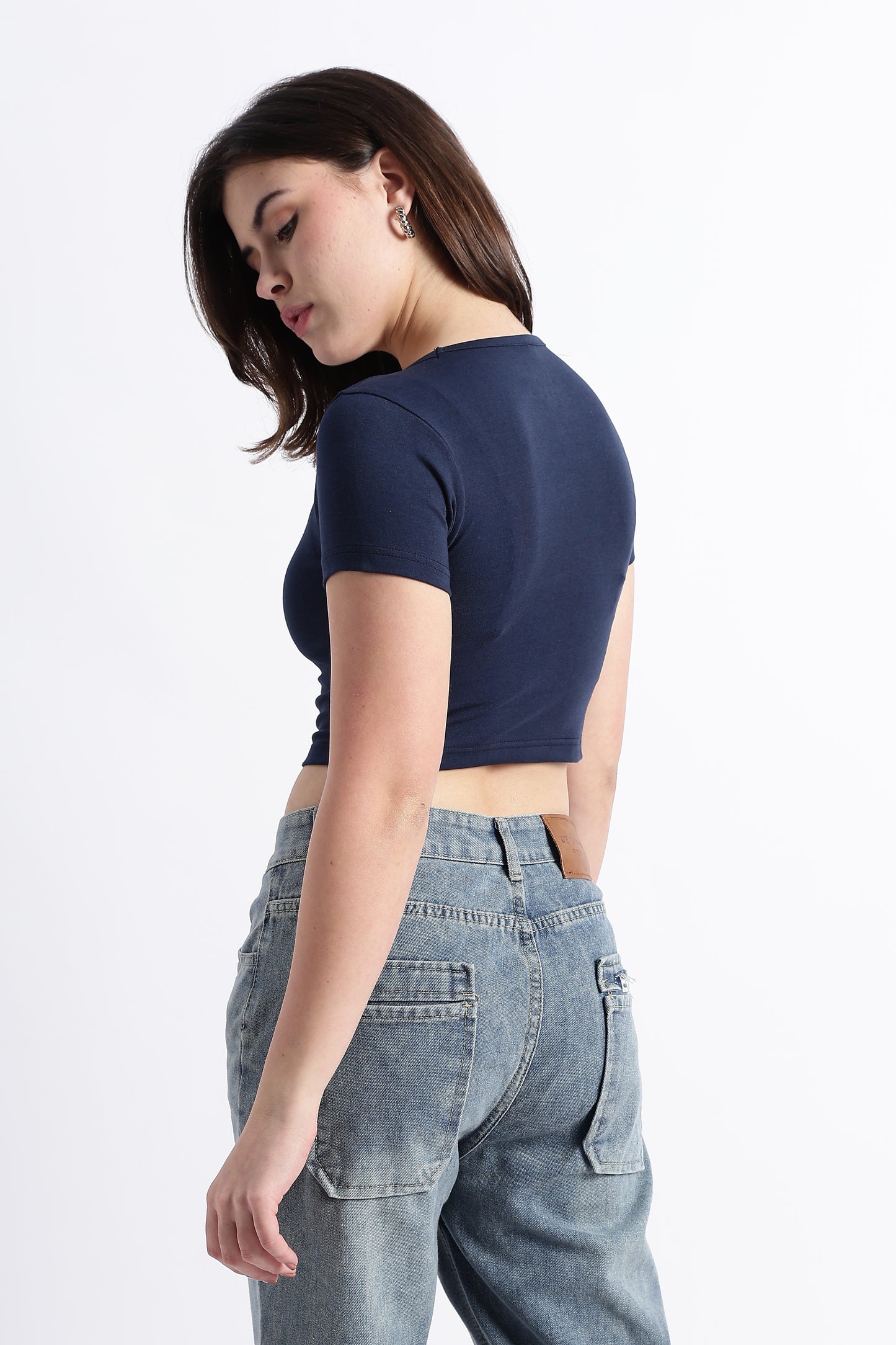 SOLID NAVY BLUE BABY TEE