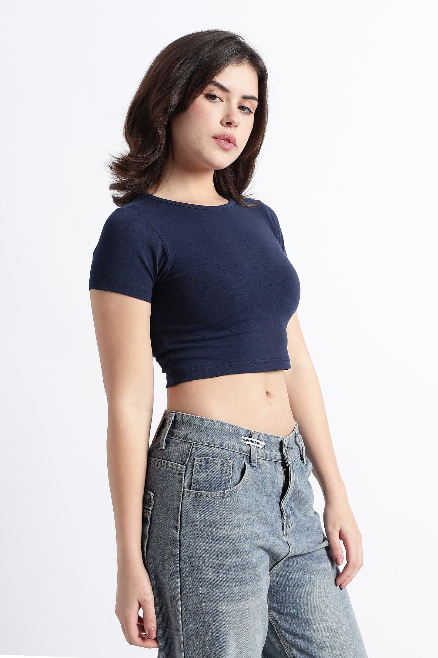 SOLID NAVY BLUE BABY TEE