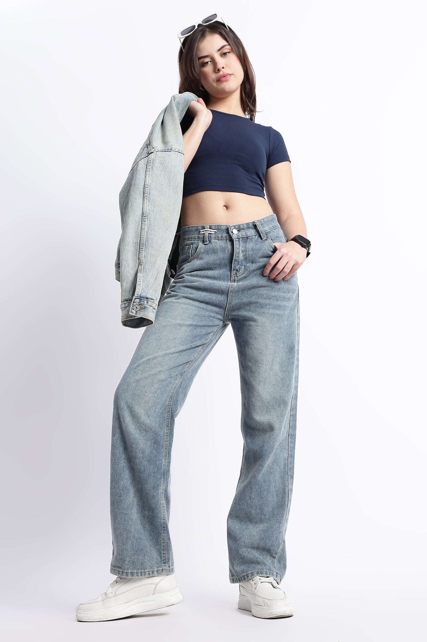 SOLID NAVY BLUE BABY TEE