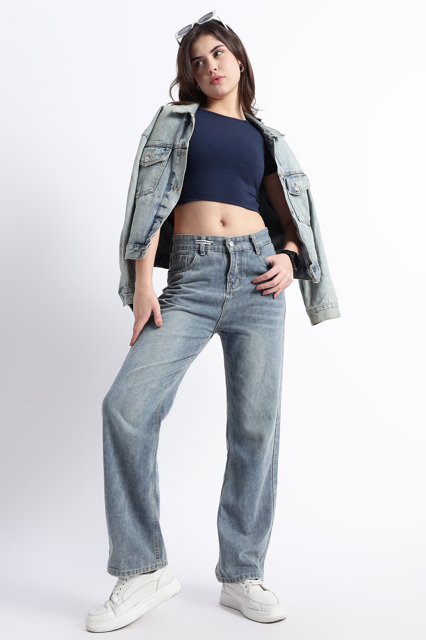 SOLID NAVY BLUE BABY TEE