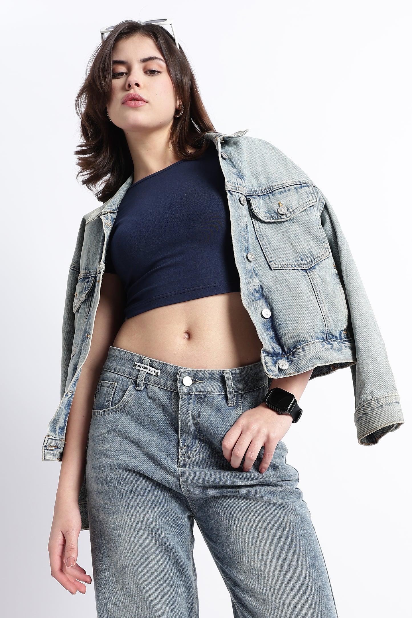 SOLID NAVY BLUE BABY TEE