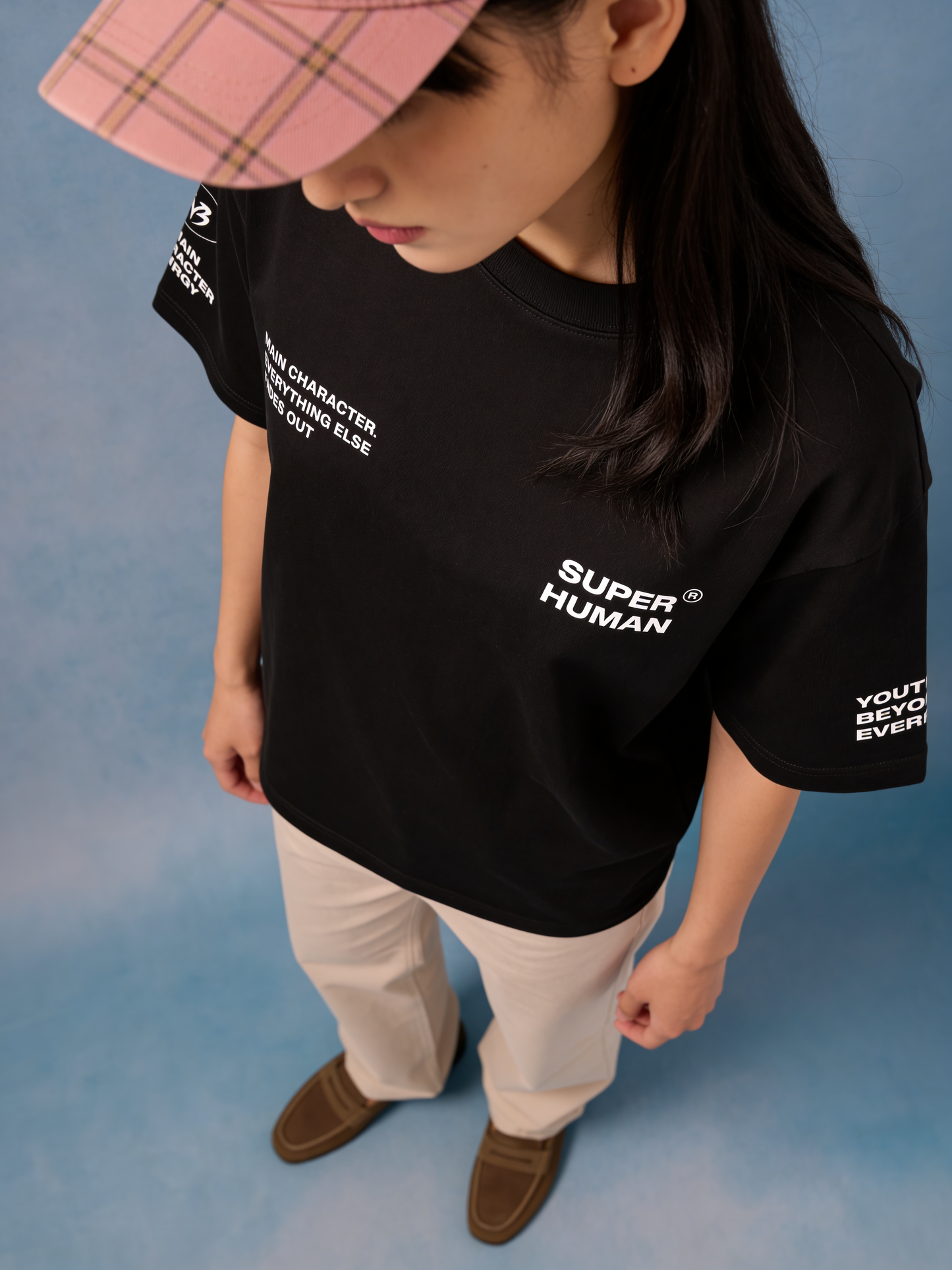 SUPER HUMAN BLACK OVERSIZED UNISEX T-SHIRT
