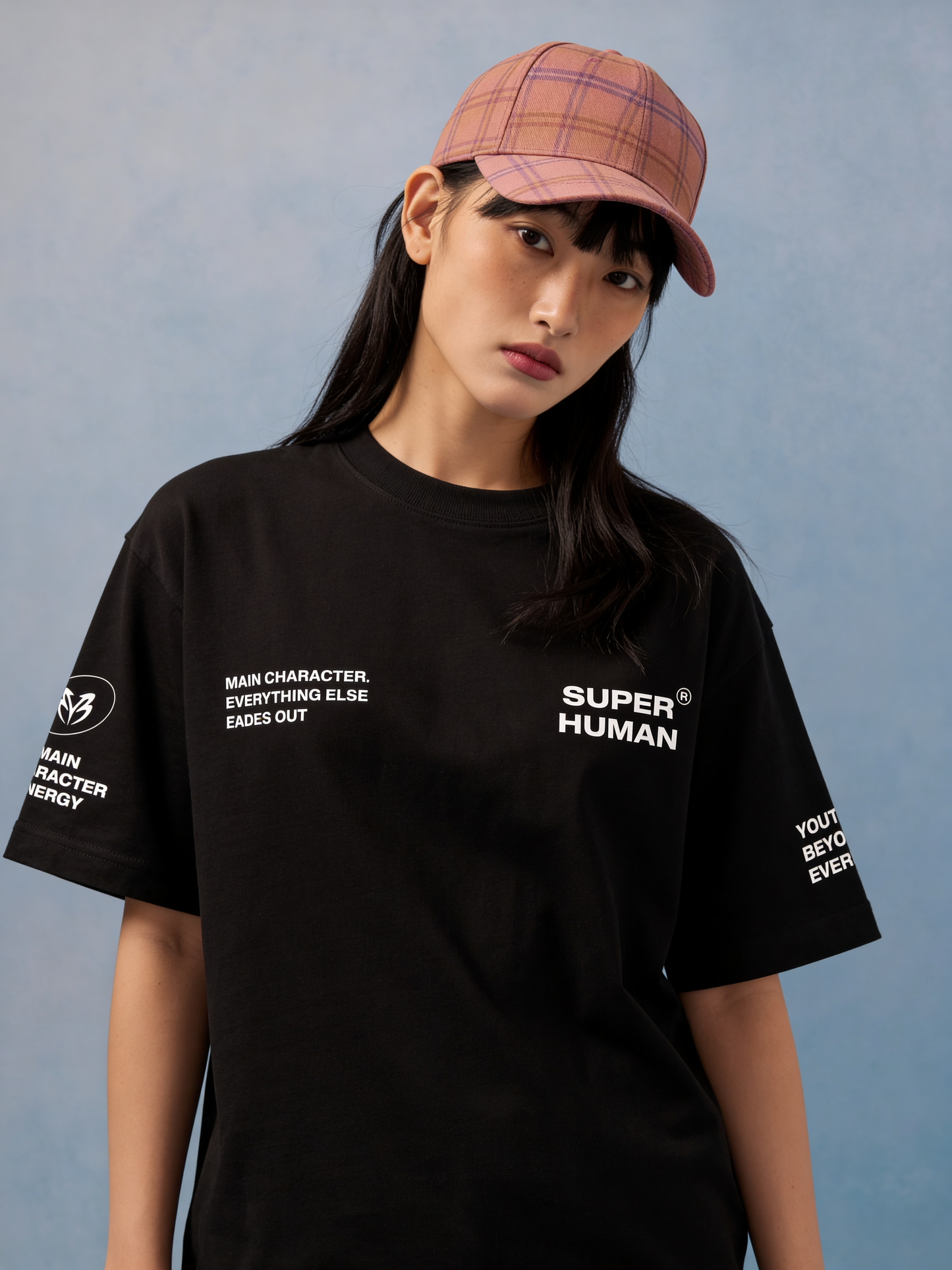 SUPER HUMAN BLACK OVERSIZED UNISEX T-SHIRT