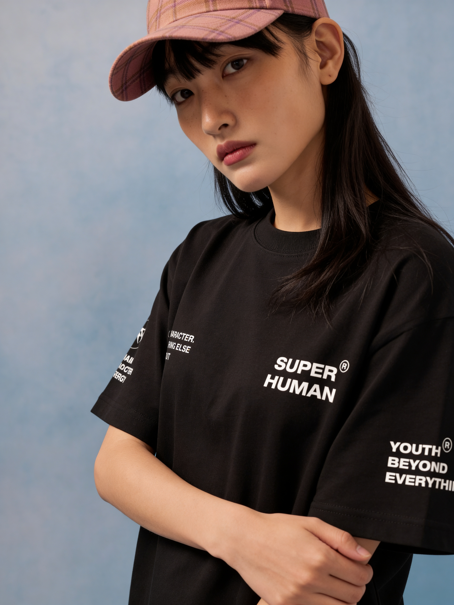 SUPER HUMAN BLACK OVERSIZED UNISEX T-SHIRT