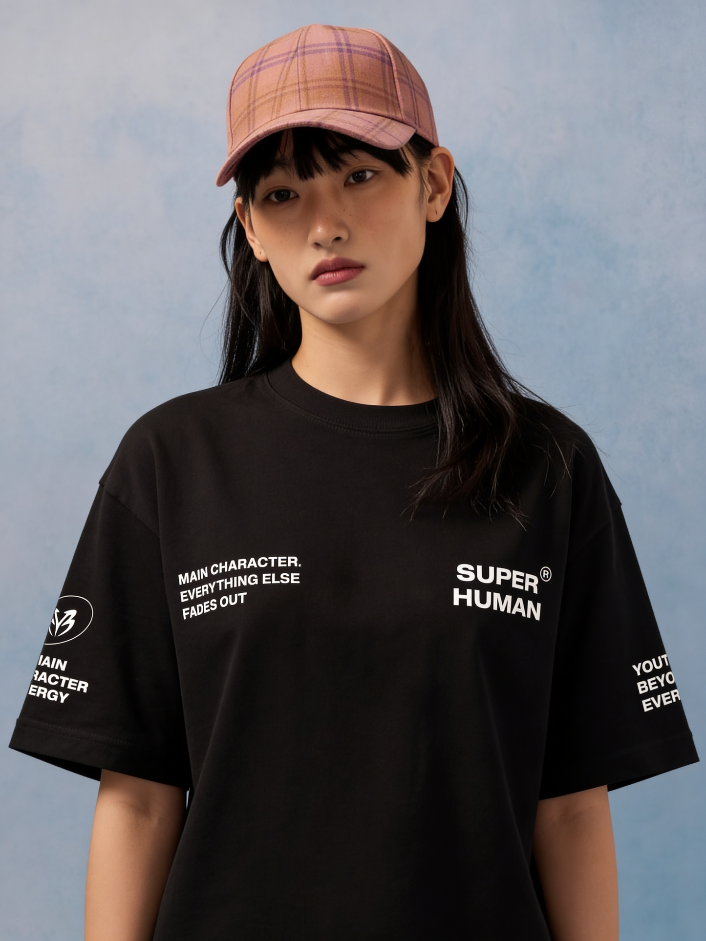 SUPER HUMAN BLACK OVERSIZED UNISEX T-SHIRT