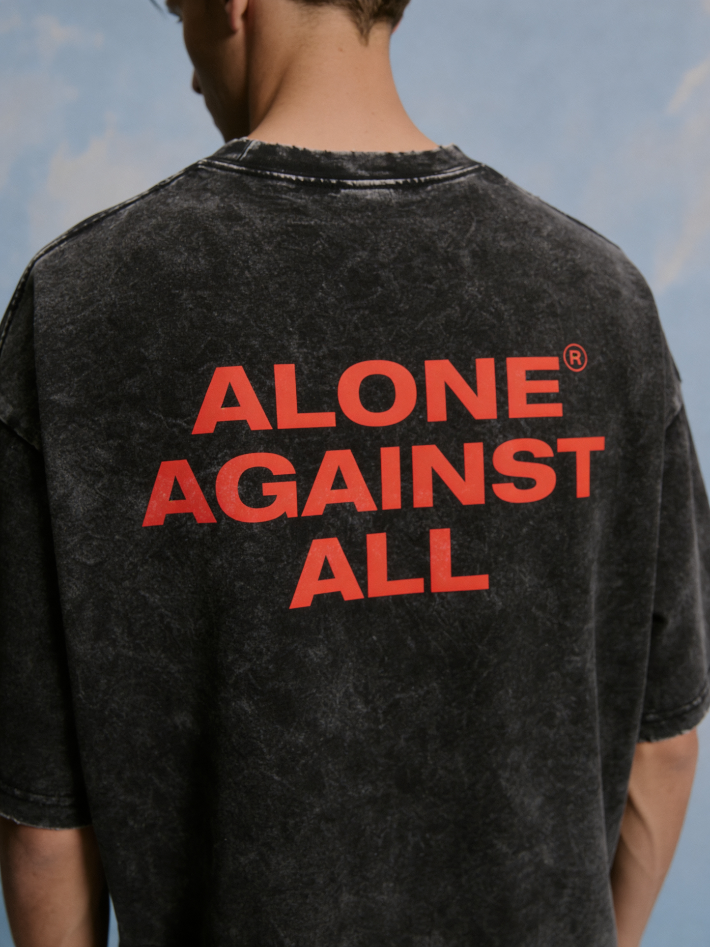 ALONE AGAINST ALL ACID WASH OVERSIZED T-SHIRT (UNISEX)