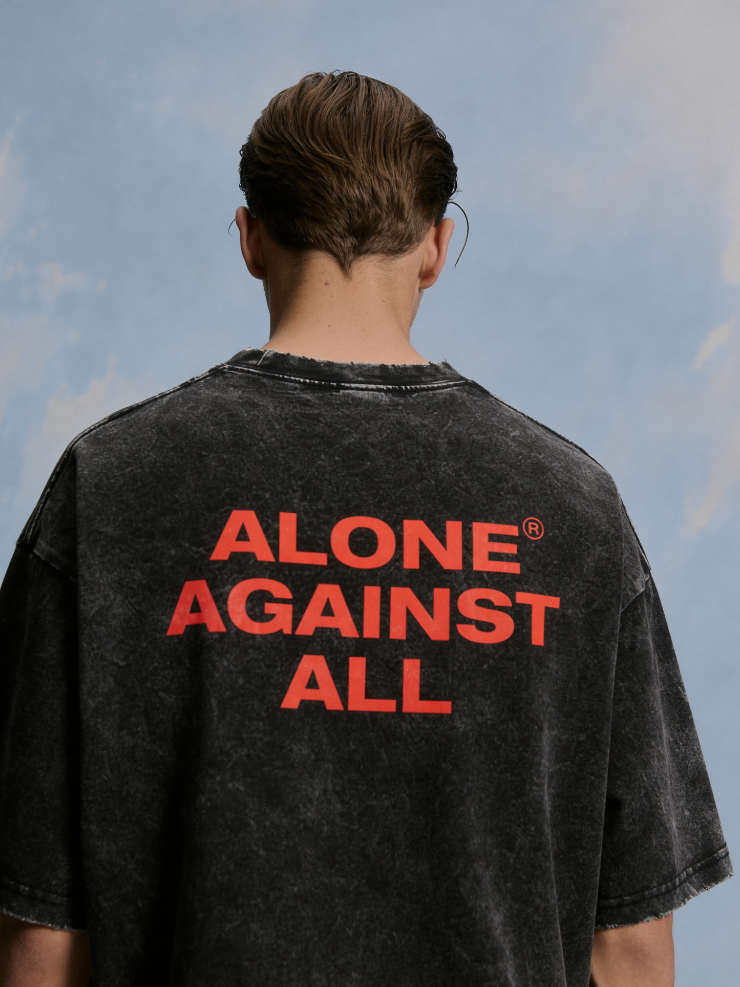 ALONE AGAINST ALL ACID WASH OVERSIZED T-SHIRT (UNISEX)