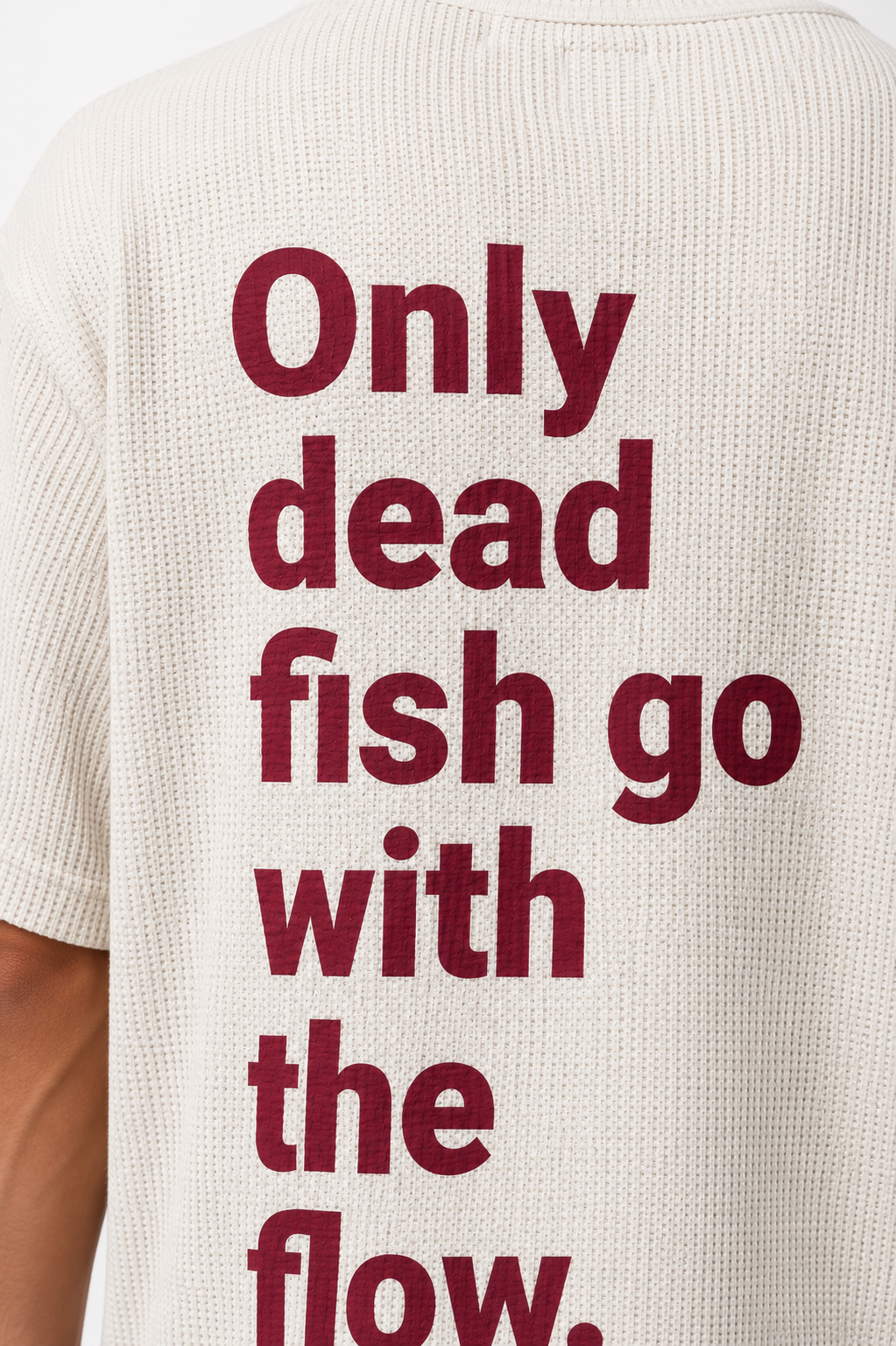 ONLY DEAD FISH GO WITH THE FLOW BOXY OVERSIZED T-SHIRT
