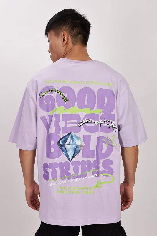 Good Vibes Oversized T-Shirt (Lavender)