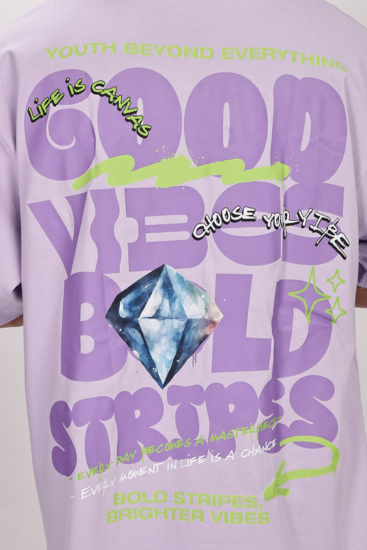 Good Vibes Oversized T-Shirt (Lavender)