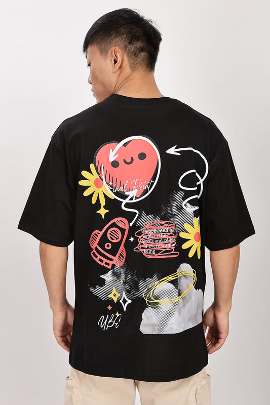 Black Doodle Oversized T-Shirt