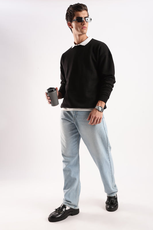 BLACK OVERSIZED SWEATSHIRT