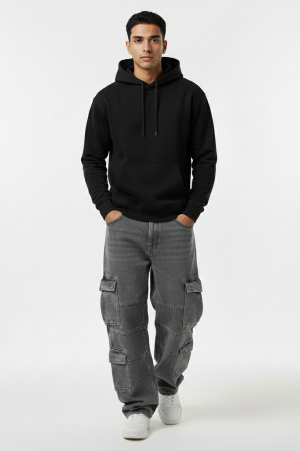 BLACK OVERSIZED HOODIE