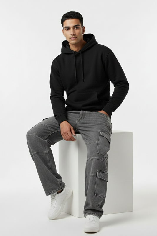 BLACK OVERSIZED HOODIE