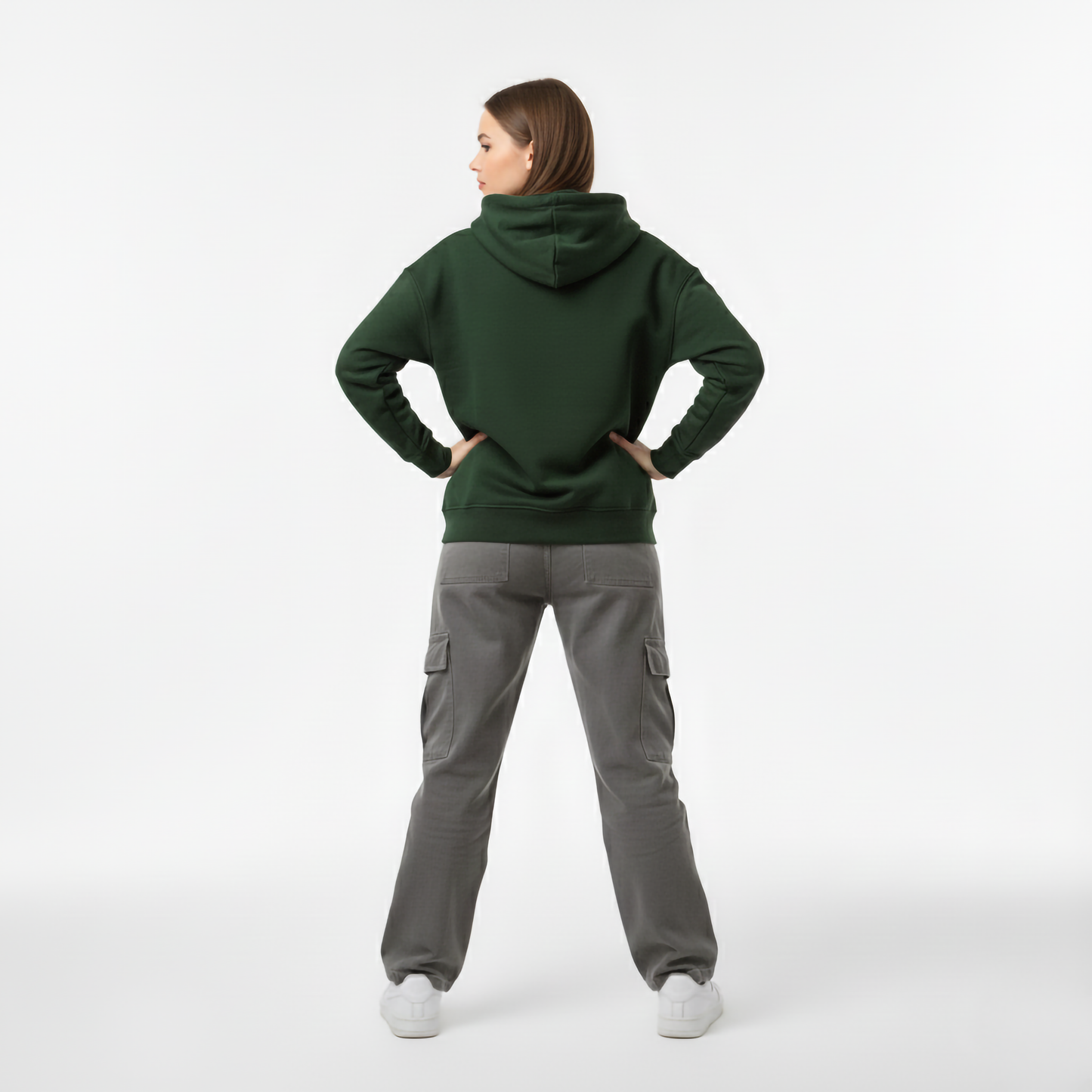 BOTTLE GREEN OVERSIZED HOODIE